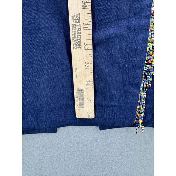 Vintage Handmade Denim Beaded Western Southwestern Wrap Skirt Size 16 - Picture 7 of 11